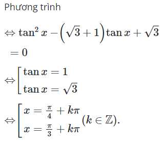Giải phương trình sin^2 x - (căn 3 + 1)sinxcosx + căn 3 cos^2 x = 0 (ảnh 1)