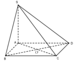 Cho hình chóp S.ABCD có đáy ABCD là hình thoi tâm O. Cạnh bên SA vuông góc (ảnh 1)