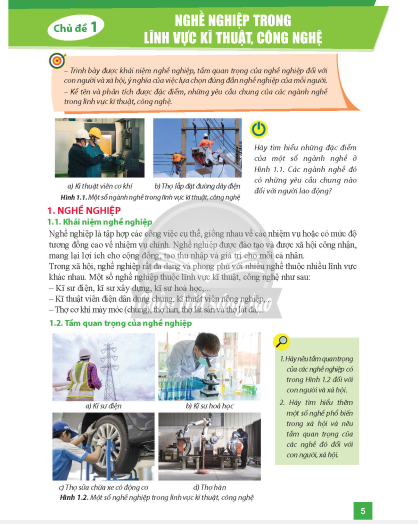 Công nghệ 9 Định hướng nghề nghiệp Chân trời sáng tạo pdf | Xem online, tải PDF miễn phí (ảnh 1)
