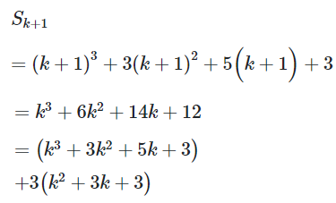 Với mọi số tự nhiên n , tổng Sn=n^3+3n^2+5n+3 chia hết cho (ảnh 1)
