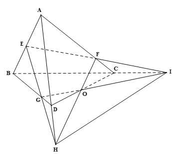 Cho tứ diện ABCD. Gọi E, F, G lần lượt là các điểm thuộc ba cạnh AB, AC, BD sao cho EF (ảnh 1)