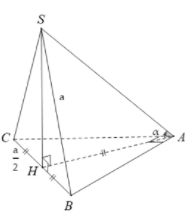 Cho hình chóp S.ABC có đáy ABC là tam giác vuông cạnh huyền BC=a (ảnh 1)