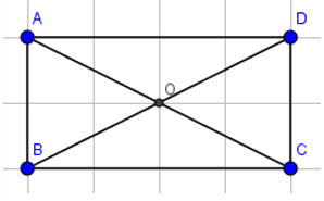 Cho hình chữ nhật ABCD, gọi O là giao điểm của AC và BD, phát biểu (ảnh 1)