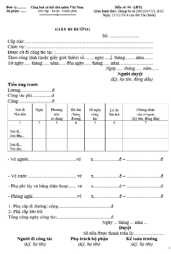 Mẫu giấy đi đường mới nhất năm 2024 (ảnh 2)
