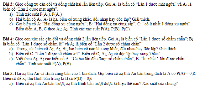 Đề cương ôn tập Toán 11 Học kì 2 (Kết nối tri thức 2024) (ảnh 1)