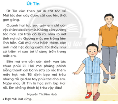 Giải Tiếng Việt lớp 2 Tập 1 Bài 4: Út Tin – Chân trời sáng tạo (ảnh 1)