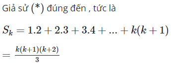 Với mọi số nguyên dương n, tổng Sn=1.2+2.3+3.4+...+n(n+1) (ảnh 1)