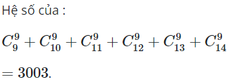 Tìm hệ số của x^9 trong khai triển  (ảnh 1)