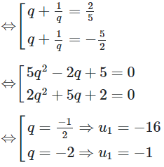 Cho cấp số nhân (un) thỏa mãn u2+u4=10 và u1+u3+u5=-21 (ảnh 1)