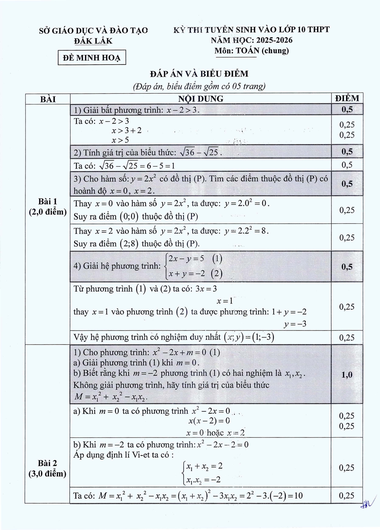 Đề thi thử vào 10 môn Toán (năm 2025 - 2026) Sở GD&ĐT Đắk Lắk có đáp án (ảnh 1)