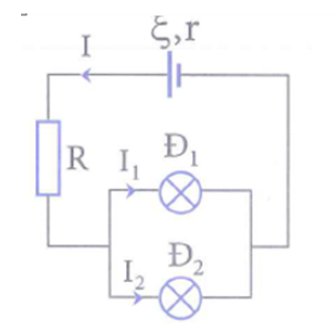 Cho mạch điện như hình vẽ. Nguồn điện có suất điện động xi=24V và điện trở trong r=1 ôm (ảnh 1)