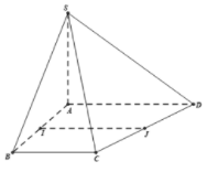Cho hình chóp S.ABCD có SA vuông góc (ABCD),  mặt đáy ABCD là hình thang vuông (ảnh 1)
