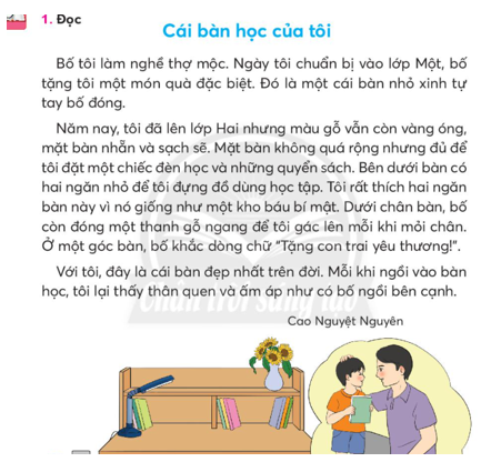 Giải Tiếng Việt lớp 2 Tập 1 Bài 4: Cái bàn học của tôi – Chân trời sáng tạo (ảnh 1)