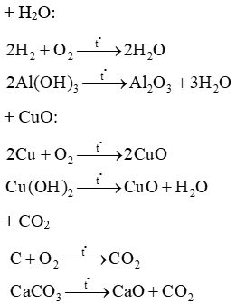 H2O, CuO, Na2O, CO2, P2O5, những oxit nào có thể điều chế cả phản ứng phân hủy (ảnh 1)