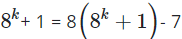 Một học sinh chứng minh mệnh đề 8^n+1 chia hết cho 7 (ảnh 1)