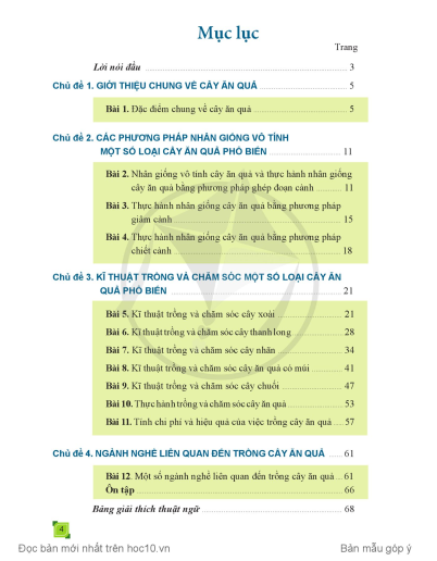Công nghệ 9 Trồng cây ăn quả Cánh diều pdf | Xem online, tải PDF miễn phí (ảnh 1)