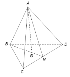Cho tứ diện ABCD. Gọi G là trọng tâm của tam giác BCD. Giao tuyến của mặt phẳng (ảnh 1)