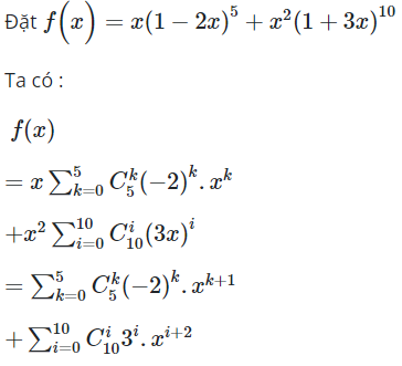 Tìm hệ số của x^5 trong khai triển đa thức của (ảnh 1)