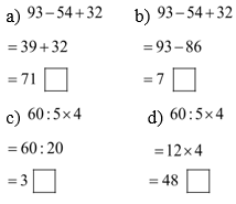 Chuyên đề Tính giá trị biểu thức lớp 3 (lý thuyết + bài tập có đáp án) (ảnh 1)