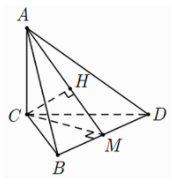 Cho hình chóp A.BCD có cạnh AC vuông góc với (BCD) và BCD là tam giác đều cạnh bằng a (ảnh 1)