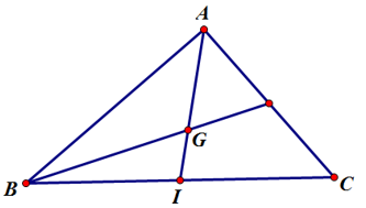 Cho tam giác ABC có G là trọng tâm, I là trung điểm BC. Tìm khẳng định sai (ảnh 1)
