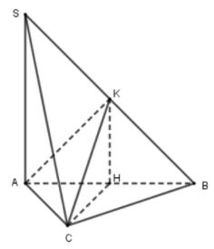 Cho hình chóp S.ABC có cạnh SA vuông góc (ABC) và đáy ABC là tam giác cân ở C (ảnh 1)