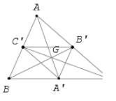 Cho tam giác ABC với trọng tâm G. Gọi A', B', C' lần lượt là trung điểm của (ảnh 1)