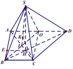 Cho hình chóp S.ABCD có đáy ABCD là hình thang vuông tại A và B với AB=BC=a (ảnh 1)