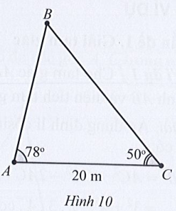 Sách bài tập Toán 10 Bài 1: Định lí côsin và định lí sin trong tam giác. Giá trị lượng giác của một góc từ 0° đến 180° - Cánh diều (ảnh 1)