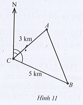Sách bài tập Toán 10 Bài 1: Định lí côsin và định lí sin trong tam giác. Giá trị lượng giác của một góc từ 0° đến 180° - Cánh diều (ảnh 1)