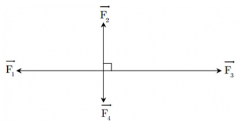 Hợp lực của 4 lực đồng quy như hình vẽ là (ảnh 1)