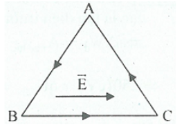 Điện tích q = 10-8 C di chuyển dọc theo các cạnh của tam giác đều ABC theo chiều từ A → B → C → A (ảnh 1)