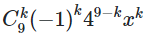 Hệ số x^7 của trong khai triển (4-x)^9 là (ảnh 1)