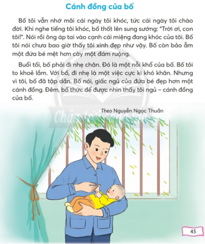 Giải Tiếng Việt lớp 2 Tập 1 Bài 2: Cánh đồng của bố – Chân trời sáng tạo (ảnh 1)