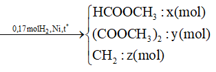 Cho 0,08 mol hỗn hợp X gồm 4 este mạch hở phản ứng vừa đủ với 0,17 mol H2 (ảnh 2)