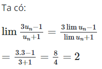 Biết lim un=3. Chọn mệnh đề đúng trong các mệnh đề sau (ảnh 1)