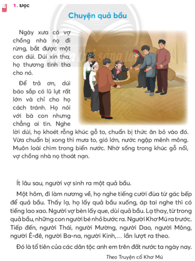 Giải Tiếng Việt lớp 2 Tập 2 Bài 1: Chuyện quả bầu – Chân trời sáng tạo (ảnh 1)