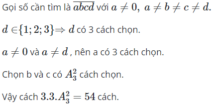 Từ các chữ số 0 ; 1; 2 ; 3 ; 5 lập được bao nhiêu số gồm có 4 chữ số (ảnh 1)