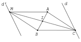 Cho tam giác ABC có A, B cố định; điểm C di động trên đường thẳng d (ảnh 1)