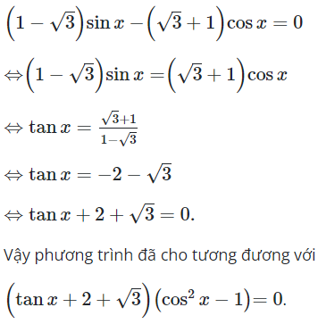 Trong các phương trình sau, phương trình nào tương đương với phương trình (ảnh 1)