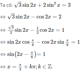 Giải phương trình căn 3 sin2x + 2sin^2x = 3 (ảnh 1)