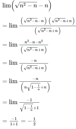  Giới hạn  lim ((căn n^2-n) - n) bằng (ảnh 1)