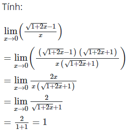 Tính lim x tiến tới 0 căn(1+2x).căn bậc ba (1+3x) .căn bậc bốn(1+4x) -1 (ảnh 1)