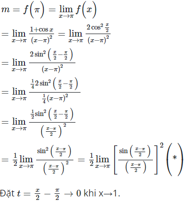 Biết rằng lim x tiến tới 0 sinx/x =1. Tìm giá trị thực của tham số  để hàm số (ảnh 1)