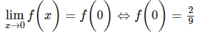Chọn giá trị của  f(0) đề hàm số f(x)=((căn bậc ba 2x+8)-2)/((căn 3x+4)-2), x khác 0 (ảnh 1)