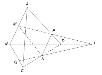 Cho tứ diện ABCD. Gọi M, N lần lượt là trung điểm của AB và CD. Mặt phẳng  (ảnh 1)