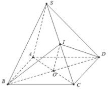 Cho hình chóp S.ABCD có đáy ABCD là hình bình hành tâm O, I là trung điểm cạnh SC (ảnh 1)