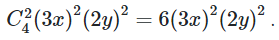 Số hạng chính giữa trong khai triển (3x+2y)^4 (ảnh 1)