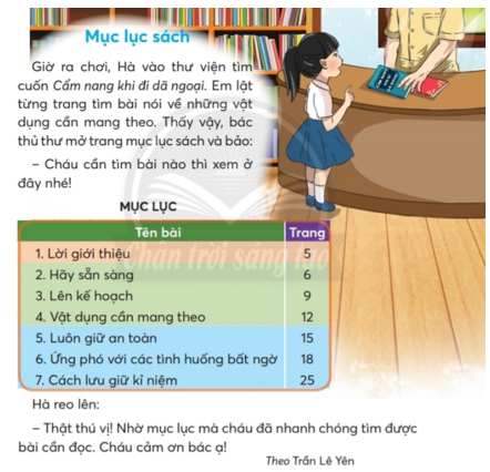Giải Tiếng Việt lớp 2 Tập 1 Bài 2: Mục lục sách – Chân trời sáng tạo (ảnh 1)
