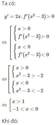 Cho hàm số bậc ba y=f'(x) liên tục trên R có đồ thị như hình (ảnh 2)